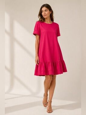 Weekend Max Mara Short Sleeve Hot Pink Swing Dress